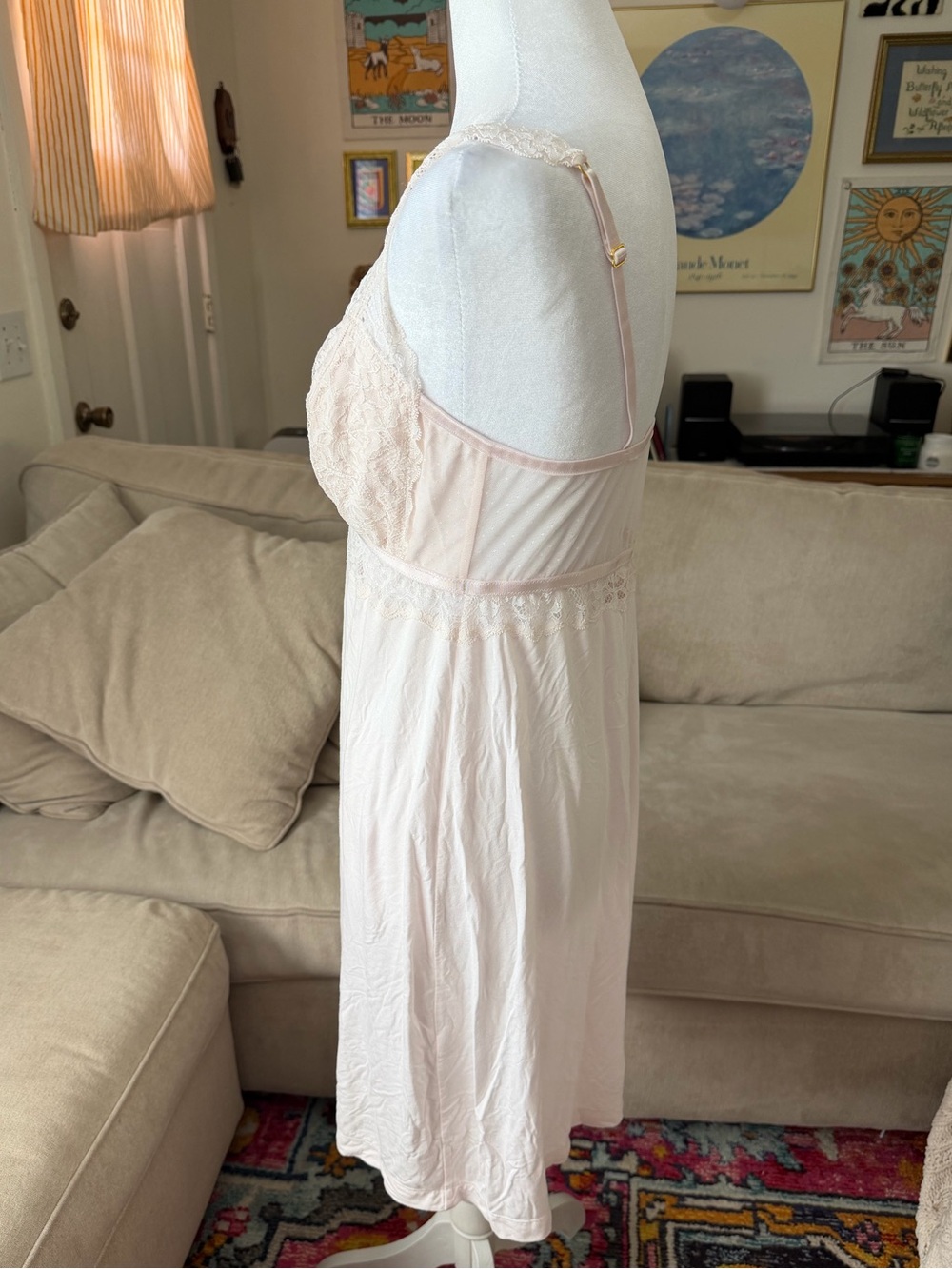 Soma Light Pink Nightgown or Slip Size Medium Soft and Comfy - Picture 3 of 5